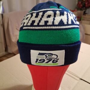 Seattle Seahawks Navy and Green Adult Beanie